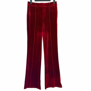 Halara Women's Ruby Red Velvet Flare Leg Pants - Size S - b13